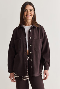 Kadın Mevsimlik Çift Cepli Düğmeli Oversize Denim Gömlek Ceket YC2530 60286689 - Acı Kahve CEKET modelleri