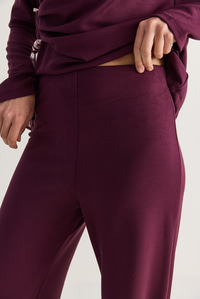 Kadın Modal Fular Bağlama Detaylı Bluz Yüksek Bel Pantolon Alt-Üst Takım 829 60286602 - Mürdüm ALT - ÜST TAKIM modelleri