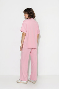 Kadın Modal Kumaş Dik Yaka Stoperli Hırka Bol Paça Pantolon Takım 2664 60286402 - Pembe ALT - ÜST TAKIM modelleri