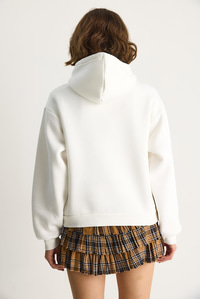 Kadın Nakış İşlemeli Kanguru Cepli Kapüşonlu Şardonlu Salaş Sweatshirt 6872 60283523 - Beyaz SWEATSHİRT modelleri