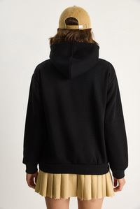 Kadın Nakış İşlemeli Kapüşonlu Kanguru Cepli Sweatshirt 6045 60284098 - Siyah SWEATSHİRT modelleri