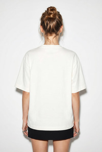 Kadın Nakışlı Yazı İşlemeli Kayık Yaka T-Shirt 60382604 - Krem T-SHİRT modelleri