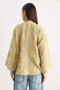 Kadın Önü Bağlamalı Kendinden Nakışlı Püsküllü Salaş Kimono 7012-2 60283410 - Çağla Yeşili
