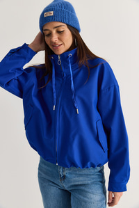 Kadın Oversize Dik Yaka Fermuarlı Bomber Ceket 2854 60286591 - Saks CEKET modelleri
