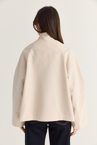 Kadın Oversize Dik Yaka Fermuarlı Reglan Kol A Kesim Kısa Trençkot 2100 60286511 - Bej DIŞ GİYİM modelleri