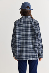 Kadın Oversize Ekose Desenli Oduncu Gömlek DG261035 60286552 - Ekru-Haki GÖMLEK modelleri