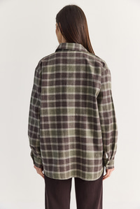 Kadın Oversize Ekose Desenli Oduncu Gömlek DG261035 60286552 - Kahverengi-Haki GÖMLEK modelleri
