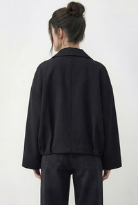 Kadın Oversize Kemer Detaylı Fermuarlı Astarlı Bomber Ceket 2911 60286013 - Siyah CEKET modelleri