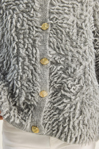 Kadın Oversize Saçaklı Triko Hırka 9062 60283750 - Gri HIRKA modelleri