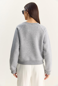 Kadın Reglan Kol Oversize Sweatshirt 60283859 - Gri Melanj SWEATSHİRT modelleri