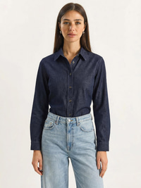 Kadın Regular Fit Denim Gömlek 7513 60283940 - Lacivert GÖMLEK modelleri