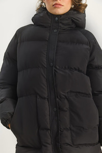 Kadın Regular Fit Kapüşonlu Fermuarlı Astarlı Cepli Şişme Mont 1400 60283685 - Siyah DIŞ GİYİM modelleri