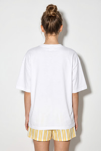 Kadın Sardalya Baskılı %100 Pamuk Bisiklet Yaka Oversize Basic T-Shirt ÖT261097 60286256 - Beyaz T-SHİRT modelleri
