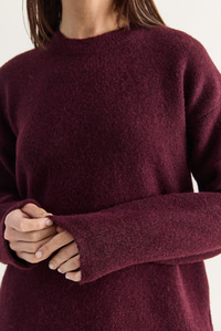 Kadın Şardonlu Bisiklet Yaka Oversize Triko Kazak 4761 60286705 - Bordo KAZAK modelleri