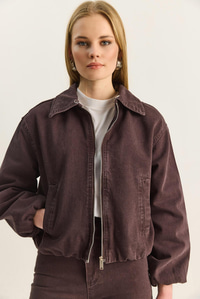 Kadın Seyyar Suni Kürk Yaka Astarlı Cep Detaylı Denim Bomber Ceket Pantolon Takım 6058 60283898 - Kahve ALT - ÜST TAKIM modelleri