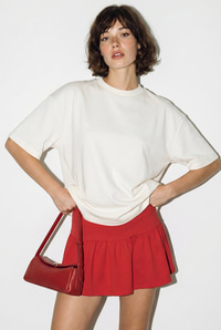 Kadın Sırtı Kalp Dekolteli Oversize Modal T-Shirt 1113 60286328 - Beyaz-Kırmızı T-SHİRT modelleri