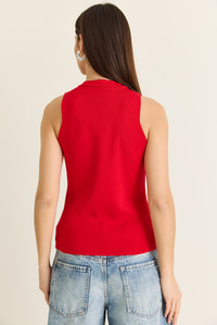 Kadın Süs Düğmeli Triko Peplum Top Bluz 2854 60286537 - Kırmızı BLUZ modelleri
