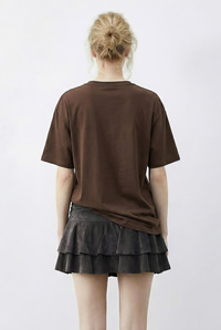 Kadın Taş Baskılı Leopar Desenli Bisiklet Yaka Regular Fit T-Shirt 2209 60283975 - Kahverengi T-SHİRT modelleri