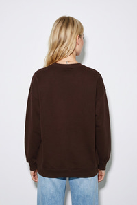Kadın Taşlı Yazı Detaylı Oversize Üç İplik Sweatshirt 1006 60286478 - Acı Kahve SWEATSHİRT modelleri