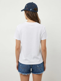 Kadın Teddy Nakışlı İşlemeli Bisiklet Yaka Basic T-Shirt 7533 60283952 - Beyaz T-SHİRT modelleri