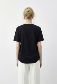 Kadın Tokalı Fular Detaylı Basic T-Shirt 7601 60283978 - Siyah T-SHİRT modelleri