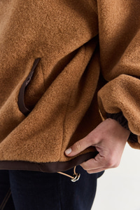 Kadın V Yaka Çıtçıt Düğmeli Astarlı Cep Detaylı Oversize Kaşe Ceket 60710 60286749 - Camel CEKET modelleri