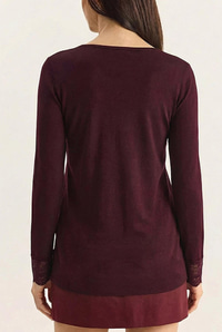 Kadın V Yaka Dantelli Viskon Bluz 1041 60283944 - Bordo BLUZ modelleri