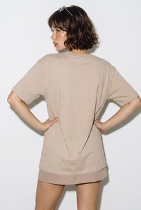 Kadın V Yaka For Love Nakış ve Boncuk İşlemeli Oversize T-Shirt 2240 60286329 - Bej T-SHİRT modelleri