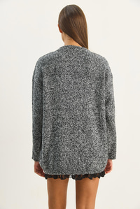 Kadın V Yaka Oversize Buklet Carmen Triko Hırka 2433 60283679 - Siyah HIRKA modelleri