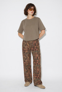Kadın Vintage Desen Yüksek Bel Denim Pantolon DP251033 60286008 - Haki PANTOLON modelleri
