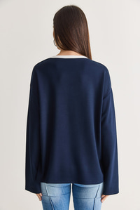 Kadın Wild Baskılı Bisiklet Yaka Oversize Uzun Kollu Sweatshirt 2392 60286691 - Lacivert SWEATSHİRT modelleri