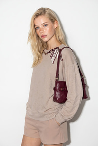 Kadın Yaldız Baskılı Zincir ve Fular Detaylı Modal Oversize Sweatshirt 2266 60286477 - Bej SWEATSHİRT modelleri