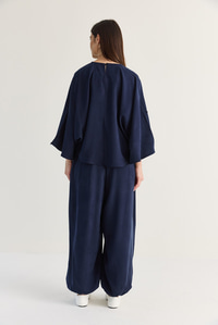 Kadın Yarasa Kol Oversize Bluz Şalvar Pantolon Modal Alt-Üst Takım 4183 60286473 - Lacivert ALT - ÜST TAKIM modelleri