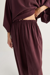 Kadın Yarasa Kol Oversize Bluz Şalvar Pantolon Modal Alt-Üst Takım 4183 60286473 - Mürdüm ALT - ÜST TAKIM modelleri