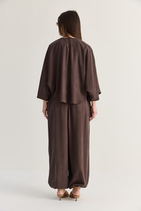 Kadın Yarasa Kol Oversize Bluz Şalvar Pantolon Modal Alt-Üst Takım 4183 60286473 - Acı Kahve ALT - ÜST TAKIM modelleri
