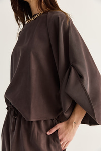 Kadın Yarasa Kol Oversize Bluz Şalvar Pantolon Modal Alt-Üst Takım 4183 60286473 - Acı Kahve ALT - ÜST TAKIM modelleri