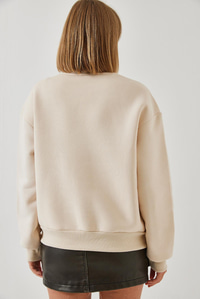 Kalp Nakışlı Sweatshirt 60601030 - Bej