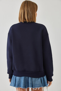 Kalp Nakışlı Sweatshirt 60601030 - Lacivert