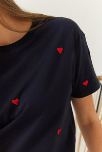Kalp Nakışlı Tshirt 60602004 - Lacivert