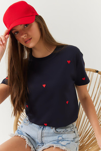 Kalp Nakışlı Tshirt 60602004 - Lacivert
