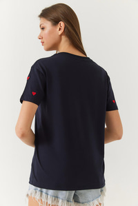 Kalp Nakışlı Tshirt 60602004 - Lacivert