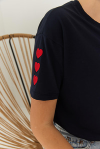 Kalp Nakışlı Tshirt 60602008 - Lacivert
