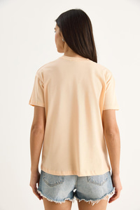 Kelebek Aksesuarlı Taş İşlemeli Kısa Kollu T-Shirt 60602036 - Yavru Ağzı
