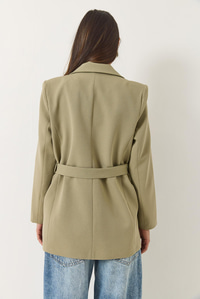 Kemer Detaylı Astarlı Blazer Ceket 8132 60283134 - Mint Yeşili