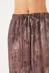 Kontrast Geçişli Cep Detaylı Wide Leg Pantolon 60440-2 60271056 - Kahve