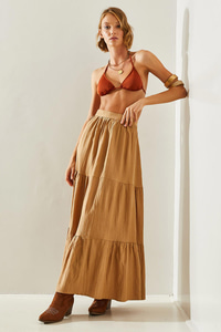 Kristina Çingene Etek DE231015 60251460 - Camel ETEK modelleri