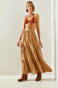 Kristina Çingene Etek DE231015 60251460 - Camel ETEK modelleri