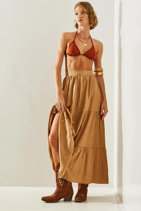 Kristina Çingene Etek DE231015 60251460 - Camel ETEK modelleri