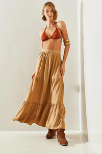 Kristina Çingene Etek DE231015 60251460 - Camel ETEK modelleri