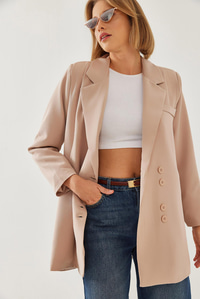 Kruvaze Blazer Ceket MBMS045 60501045 - Ekru